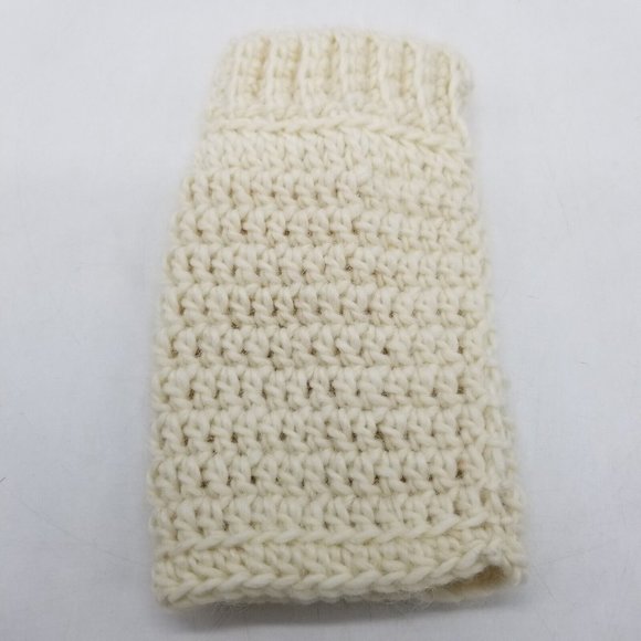 2 Pairs of Handmade Crochet Wrist Warmers, Grey and Ivory Winter Accessory - Picture 10 of 16